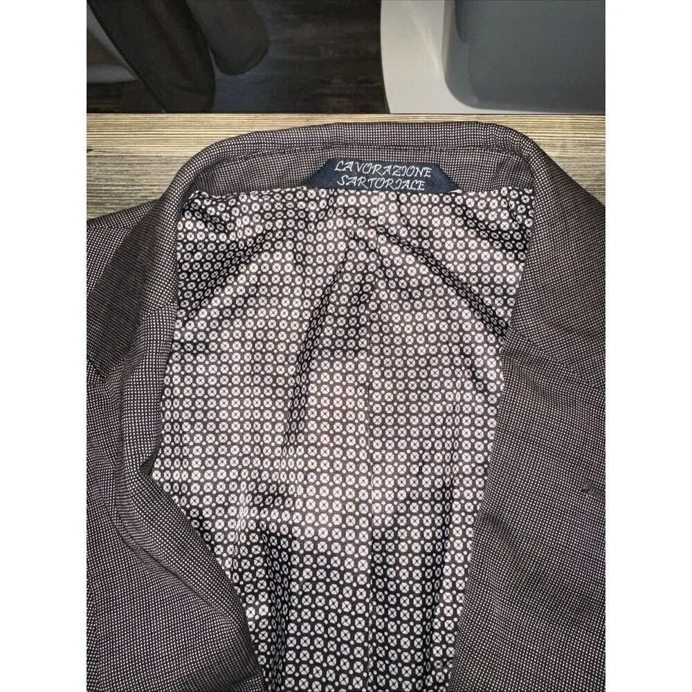 ZANETTI Men’s Gray Glen Plaid Wool Reg Fit Suit Sport Coat Blazer. Size 44R. T